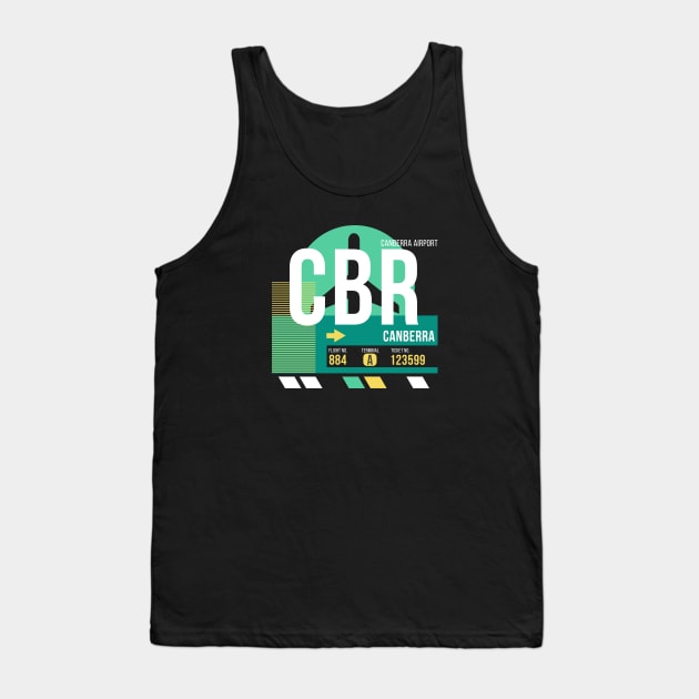 Canberra (CBR) Airport // Retro Sunset Baggage Tag Tank Top by Now Boarding